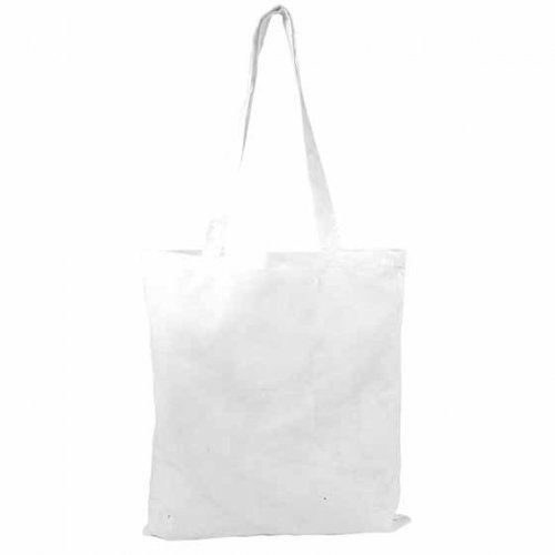 Borsa shopper in cotone quadrata personalizzata Bianco