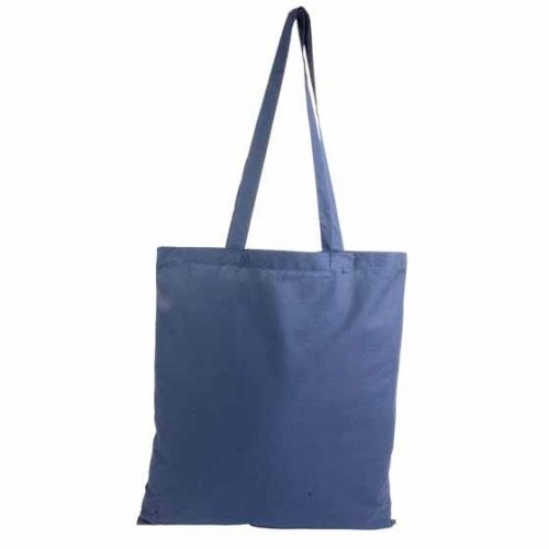 Borsa shopper in cotone quadrata personalizzata Blu scuro