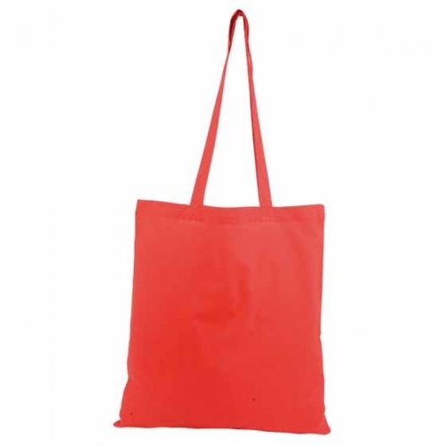 Borsa shopper in cotone quadrata personalizzata Rosso
