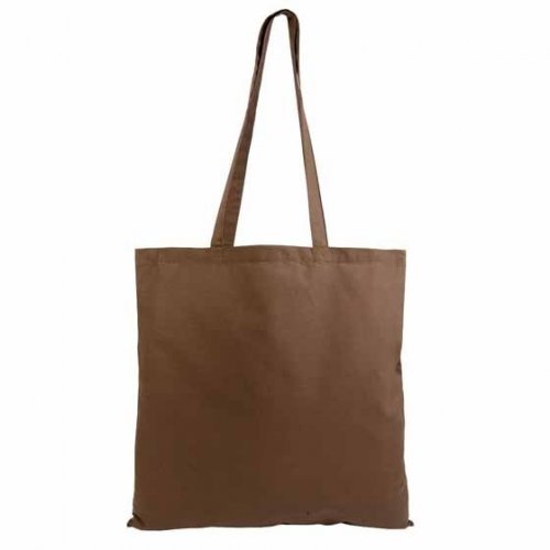 Borsa shopper in cotone quadrata personalizzata Marrone