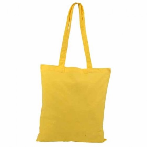 Borsa shopper in cotone quadrata personalizzata Giallo
