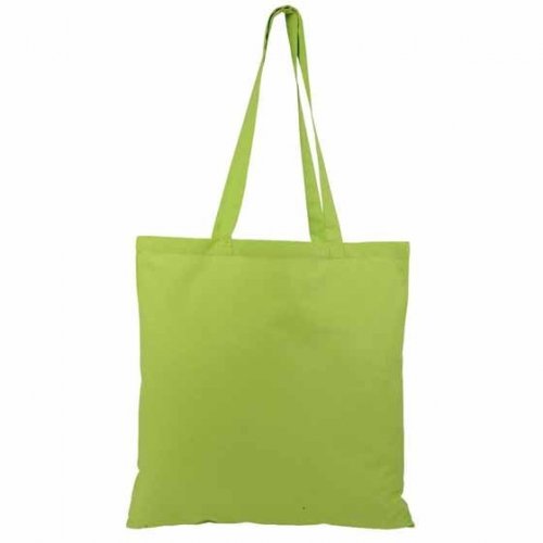 Borsa shopper in cotone quadrata personalizzata Verde mela