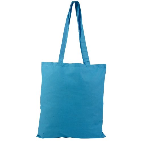 Borsa shopper in cotone quadrata personalizzata Celeste