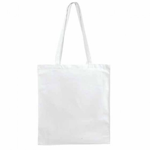 Shopper in Canvas molto pesante con soffietto Bianco