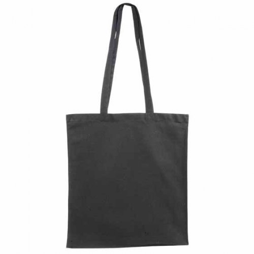 Shopper in Canvas molto pesante con soffietto Nero