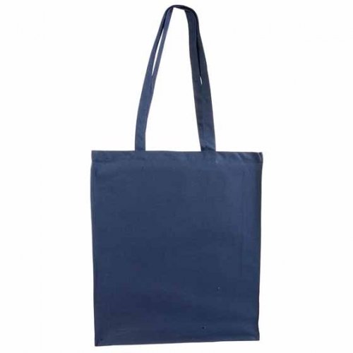 Shopper in Canvas molto pesante con soffietto Blu scuro