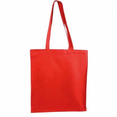 Shopper in Canvas molto pesante con soffietto Rosso