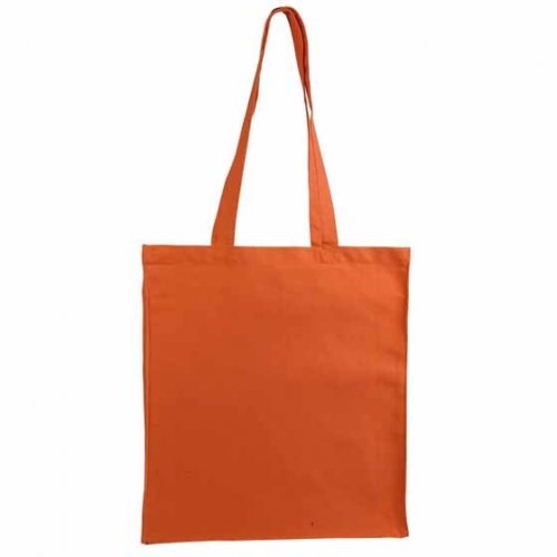 Shopper in Canvas molto pesante con soffietto Arancione