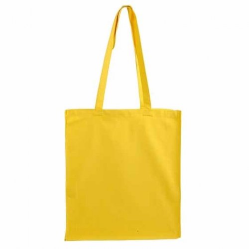 Shopper in Canvas molto pesante con soffietto Giallo
