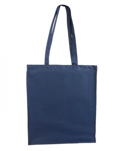 Shopper in Cotone pesante con soffietto e chiusura lampo Blu scuro
