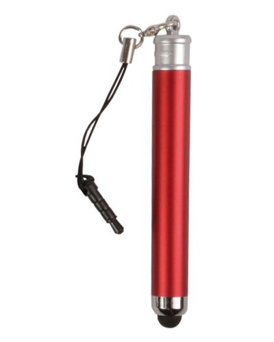 Mini penna estraibile con puntatore touch Rosso