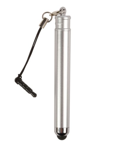 Mini penna estraibile con puntatore touch Argento