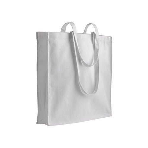 Shopper cotone pesante con soffietto e zip - 38x42x8 cm