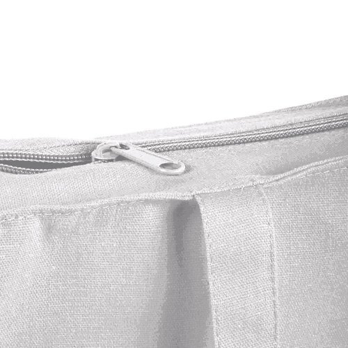 Shopper cotone pesante con soffietto e zip - 38x42x8 cm