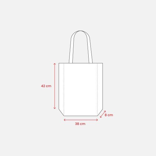 Shopper cotone pesante con soffietto e zip - 38x42x8 cm