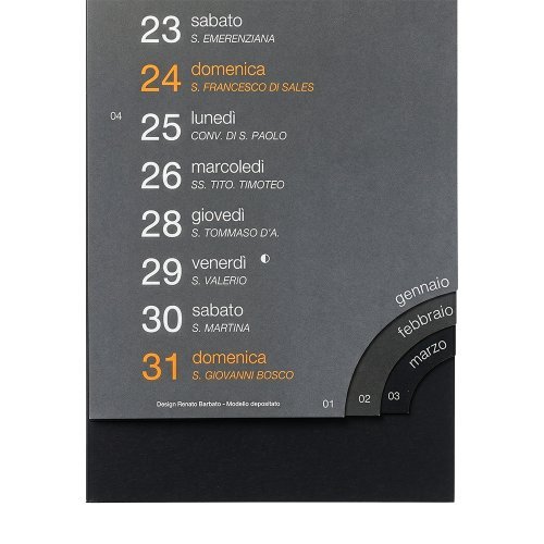 Calendario 2027 da parete mensile in cartoncino nero da 300 g/m2