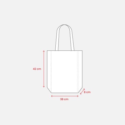Sac cabas en toile 280g avec soufflet 38x42x8cm