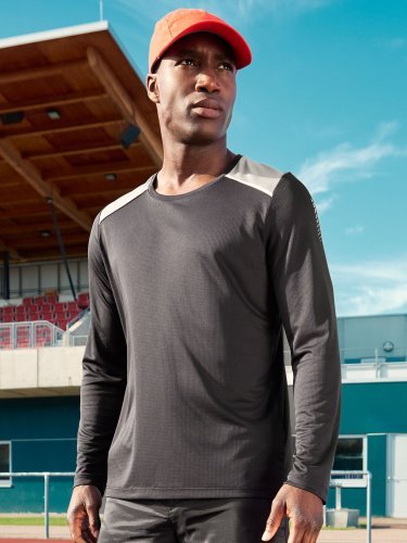 T-shirt de course à manches longues pour homme  grs