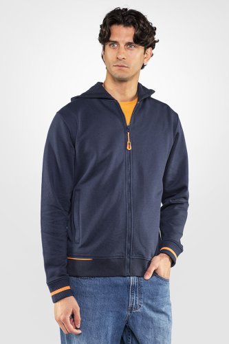 Felpa run full zip cappuccio