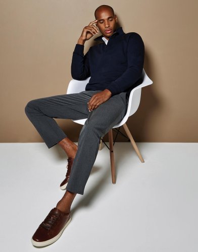 Felpa mezza zip regular fit