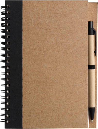 Taccuino stella | cartone riciclato | pagine a righe | penna a sfera