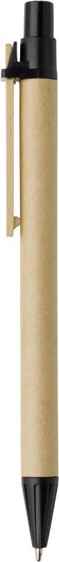 Penna a sfera kartoni | corpo in carta | clip in legno