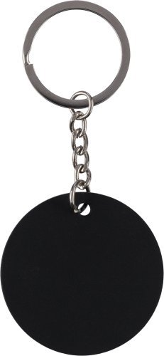 Portachiavi a forma rotonda in acciaio inox riciclato risa