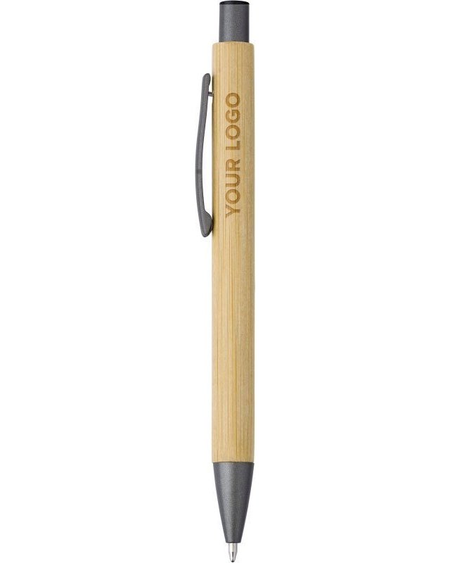 Penna a sfera in bamboo, refill blu kalani