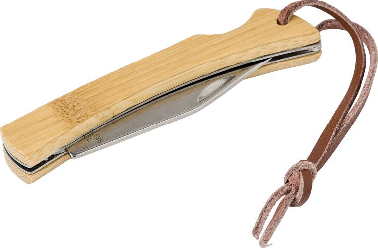 Coltello pieghevole in acciaio inox e bambù beckett