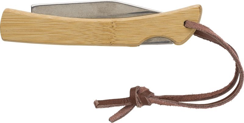 Coltello pieghevole in acciaio inox e bambù beckett