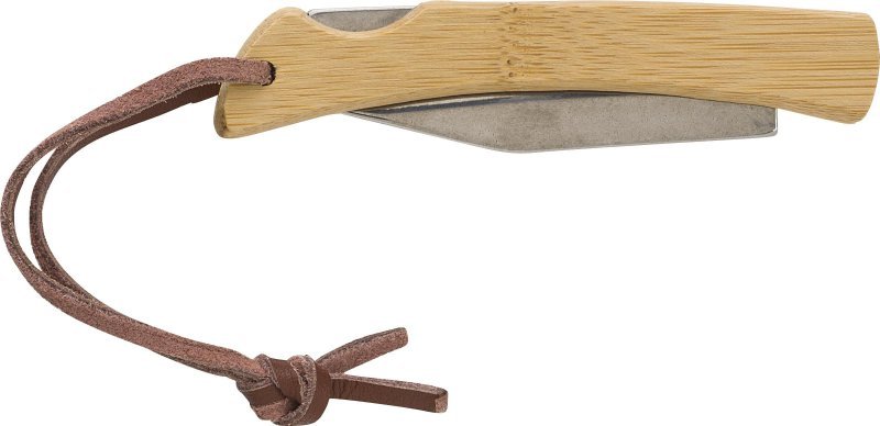 Coltello pieghevole in acciaio inox e bambù beckett