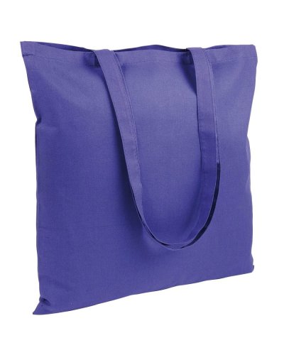 Borse personalizzate in cotone colorato con manici lunghi Viola