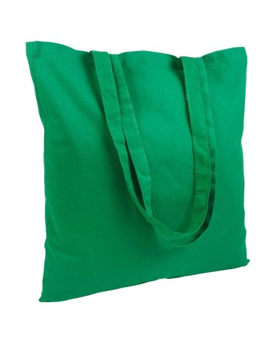 Borse personalizzate in cotone colorato con manici lunghi Verde