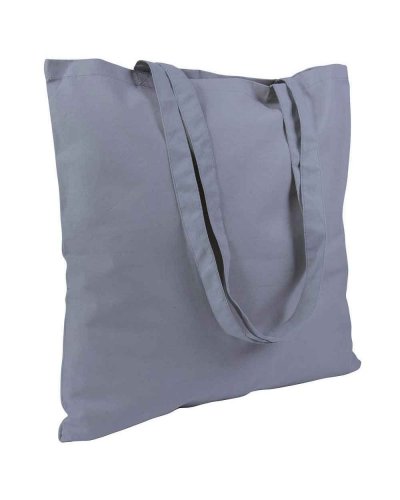 Borse personalizzate in cotone colorato con manici lunghi Grigio