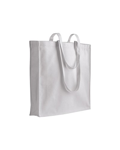 Shopper in cotone pesante con soffietto