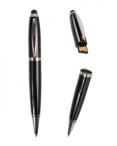 Penna con Chiavetta USB e puntatore touch Nero