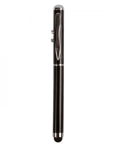 Penna in metallo con luce led, laser e touchscreen Nero