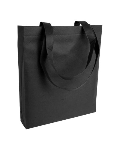 Borsa shopper TNT termosaldato con soffietto Nero