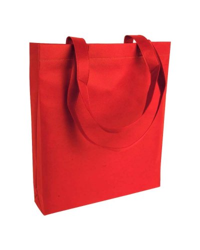 Borsa shopper TNT termosaldato con soffietto Rosso