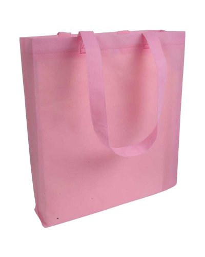 Borsa shopper TNT termosaldato con soffietto Rosa