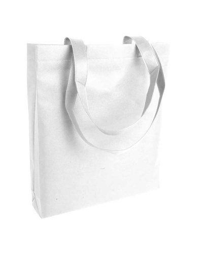 Borsa shopper TNT termosaldato con soffietto Bianco