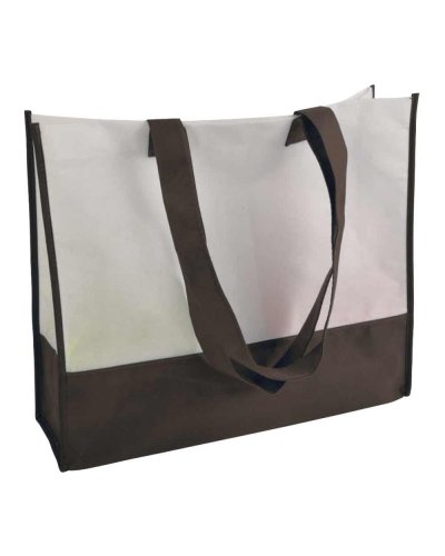 BORSA SHOPPER BICOLORE IN TNT Nero