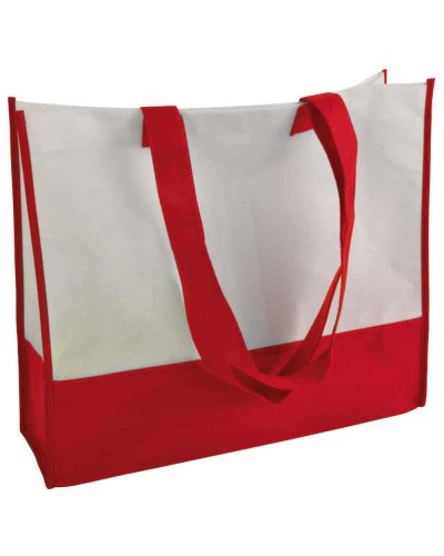 BORSA SHOPPER BICOLORE IN TNT Rosso