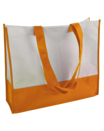 BORSA SHOPPER BICOLORE IN TNT Arancione