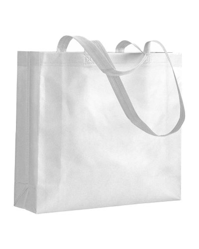 BORSA SHOPPER  IN TNT TERMOSALDATA MANICI LUNGHI Bianco