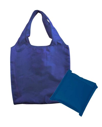 Borsa shopper richiudibile in poliestere 38 x 40 cm Blu scuro