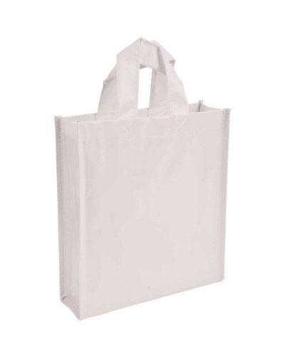BORSA SHOPPER IN TNT LAMINATO Bianco