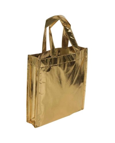 BORSA SHOPPER IN TNT LAMINATO Oro