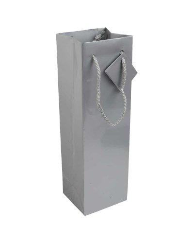 Sacchetto porta bottiglia in carta laminata Argento