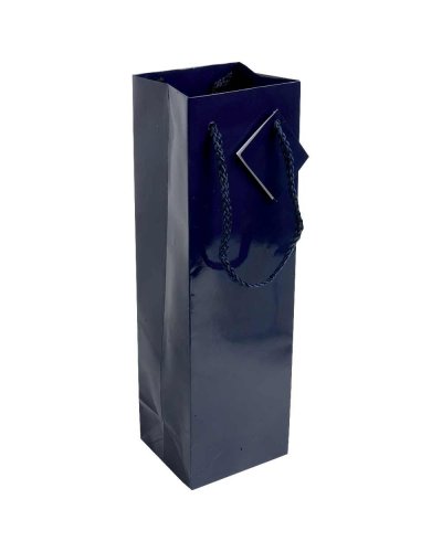 Sacchetto porta bottiglia in carta laminata Blu scuro